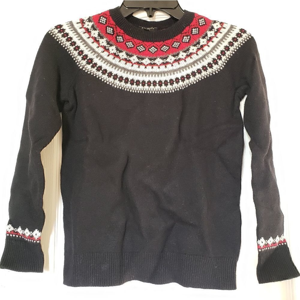 Talbots Fair Isle  chunky knit sweater P